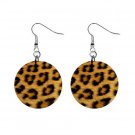 Cheetah Fur Print Dangle Earrings Jewelry 1 inch Buttons 12176314