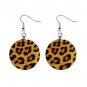Cheetah Fur Print Dangle Earrings Jewelry 1 inch Buttons 12176314