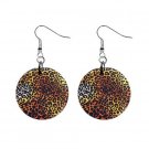 Leopard Print Dangle Earrings Jewelry 1 inch Buttons 12176321