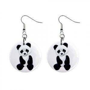 Panda Bear Dangle Earrings Jewelry 1 inch Buttons 12176323