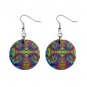 Tie Dye Tiedye Dangle Earrings Jewelry 1 inch Buttons 12176332