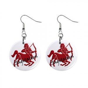 Zodiac Sign Sagittarius Dangle Earrings Jewelry 1 inch Buttons 12176348