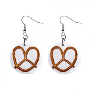 Thin Pretzel Dangle Earrings Jewelry 1 inch Buttons 12305901