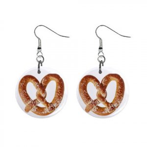 Fat Pretzel Dangle Earrings Jewelry 1 inch Buttons 12305903