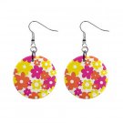 Hippy Flower Power #1 Dangle Earrings Jewelry 1 inch Buttons 12305913
