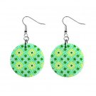 Hippy Groovy Pattern Dangle Earrings Jewelry 1 inch Buttons 12305917