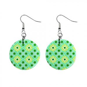 Hippy Groovy Pattern Dangle Earrings Jewelry 1 inch Buttons 12305917
