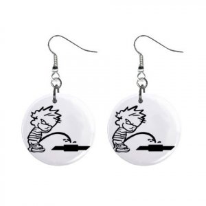 Pee on Chevy Dangle Earrings Jewelry 1 inch Buttons 12305974