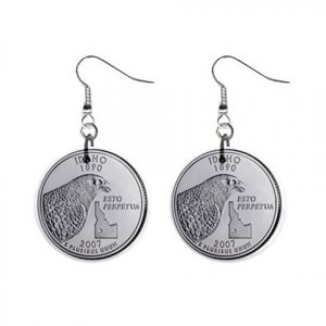 Idaho State Quarter Dangle Earrings Jewelry 1 inch Buttons12302546