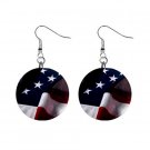 Flowing American Flag Dangle Earrings Jewelry 1 inch Buttons 12306003