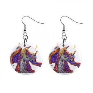 Wizard Mystic Dangle Earrings Jewelry 1 inch Buttons12334740