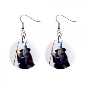 Wizard Mystic Dangle Earrings Jewelry 1 inch Buttons12334739