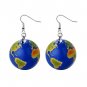 Globe Dangle Earrings Jewelry 1 inch Buttons 12320045