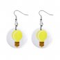 Bright Idea Light Bulb Dangle Earrings Jewelry 1 inch Buttons 12320052
