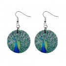 Peacock #1 Dangle Earrings Jewelry 1 inch Buttons 12320071