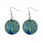 Peacock #1 Dangle Earrings Jewelry 1 inch Buttons 12320071