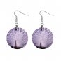 White Peacock Dangle Earrings Jewelry 1 inch Buttons 12320076
