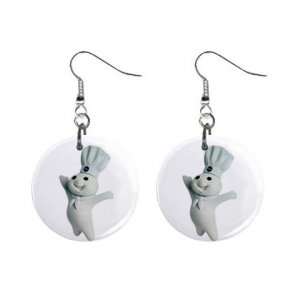 Pillsbury Doughboy #2 Dangle Earrings Jewelry 1 inch Buttons 12320082