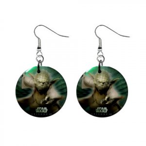 Star Wars Yoda Dangle Earrings Jewelry 1 inch Buttons 12320256