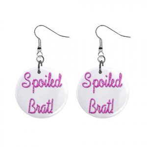 Spoiled Bratt Dangle Earrings Jewelry 1 inch Buttons 12116679