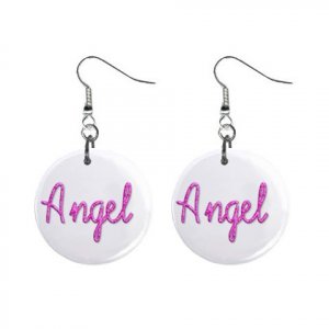 Angel Dangle Earrings Jewelry 1 inch Buttons 12116689