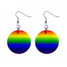 Gay Pride Rainbow of Colors Dangle Earrings Jewelry 1 inch Buttons 12176319