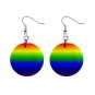 Gay Pride Rainbow of Colors Dangle Earrings Jewelry 1 inch Buttons 12176319