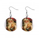 Christmas Vintage Santa 1 Dangle Earrings Jewelry 1 inch Buttons 12456945