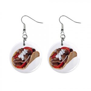 Gyros Dangle Earrings Jewelry 1 inch Button 12322867