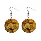 Potato Chip Dangle Earrings Jewelry 1 inch Button 12322872