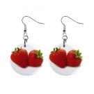 Strawberries Dangle Earrings Jewelry 1 inch Buttons 12329452