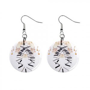 Piano Music Dangle Earrings Jewelry 1 inch Buttons 12479611