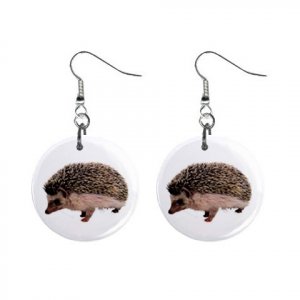 Hedgehog Dangle Earrings Jewelry 1 inch Buttons 12479763