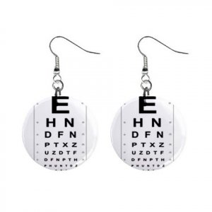 Eye Chart  Dangle Earrings Jewelry 1 inch Buttons 12628328