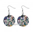 Vintage Greeting Cards Dangle Earrings Jewelry 1 inch Buttons 12345305