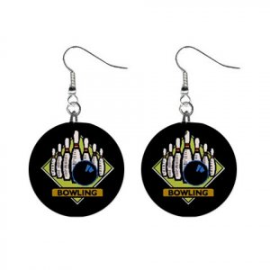 Bowling Team League #2 Dangle Earrings Jewelry 1 inch Buttons 12619768