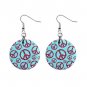 Peace Signs Hippie 70's Dangle Earrings Jewelry 1 inch Buttons 12628399