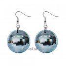 Disco Ball Dangle Earrings Jewelry 1 inch Buttons 12409496