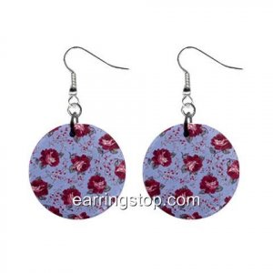 Rosebuds  Dangle Earrings Jewelry 1 inch Buttons 12345373