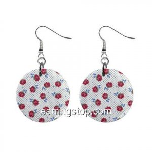 Tiny Rosebuds  Dangle Earrings Jewelry 1 inch Buttons 12345372
