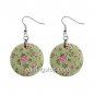 Floral Design Dangle Earrings Jewelry 1 inch Buttons 12345304