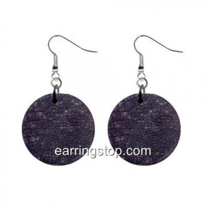 Crocodile Skin Dangle Earrings Jewelry 1 inch Buttons 12345301