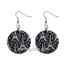 Eiffel Tower Paris Dangle Earrings Jewelry 1 inch Buttons 12345303