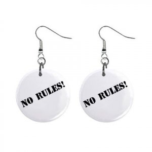No Rules! Dangle Earrings Jewelry 1 inch Buttons 12628395