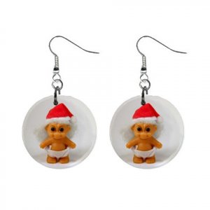 Christmas Troll #4 Dangle Earrings Jewelry 1 inch Buttons 12479796