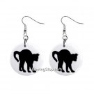 Black Cat #2 Dangle Earrings Jewelry 1 inch Buttons 12418556