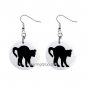 Black Cat #2 Dangle Earrings Jewelry 1 inch Buttons 12418556