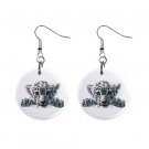 White Tiger Cub Dangle Earrings Jewelry 1 inch Buttons 12628415