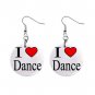 I Love Dance  Dangle Earrings Jewelry 1 inch Buttons 12628336
