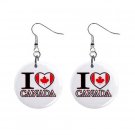 I Love Canada  Dangle Earrings Jewelry 1 inch Buttons 12628332